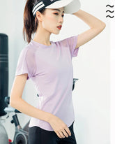 Aiithuug Mesh Breathable Back Yoga Short Sleeve Workout Shirt Running Shirt Athletic Tee Top Women Gym Short-Sleeve Lightweight