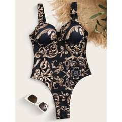 Colorful Design Print One Piece Swimsuit Closed Female Swimwear Push Up Body Women's Swim Wear Bathing Suit Beach Pool Bather