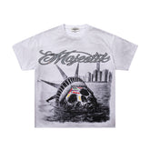 Majestik “Dystopian Liberty” Skull Rhinestone Vintage Tee