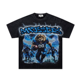 Majestik “Football Lion” Vintage Tee(Black)