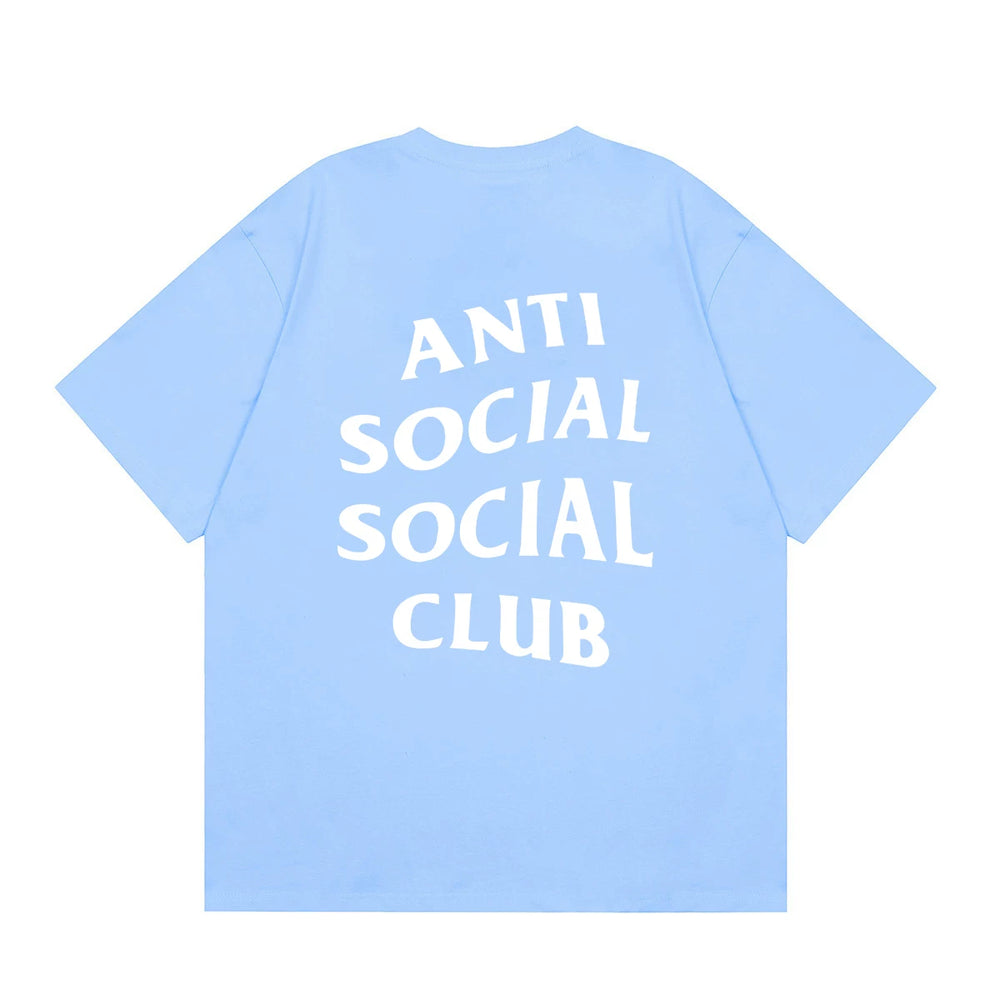 Anti Social Social Club Classic Logo T-Shirt - Light Blue/White