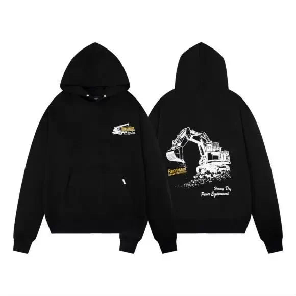 Represent Excavator "Heavy Duty" Graphic Heavyweight Hoodie - Black