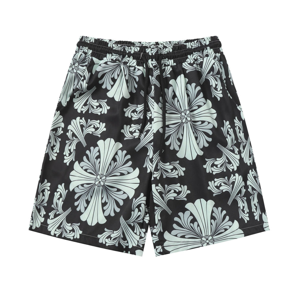 Chrome Hearts Black & Gray Large Cross Monogram Sweatshorts