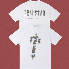 Trapstar Camo Fill Gothic Logo & Arch Tee - White