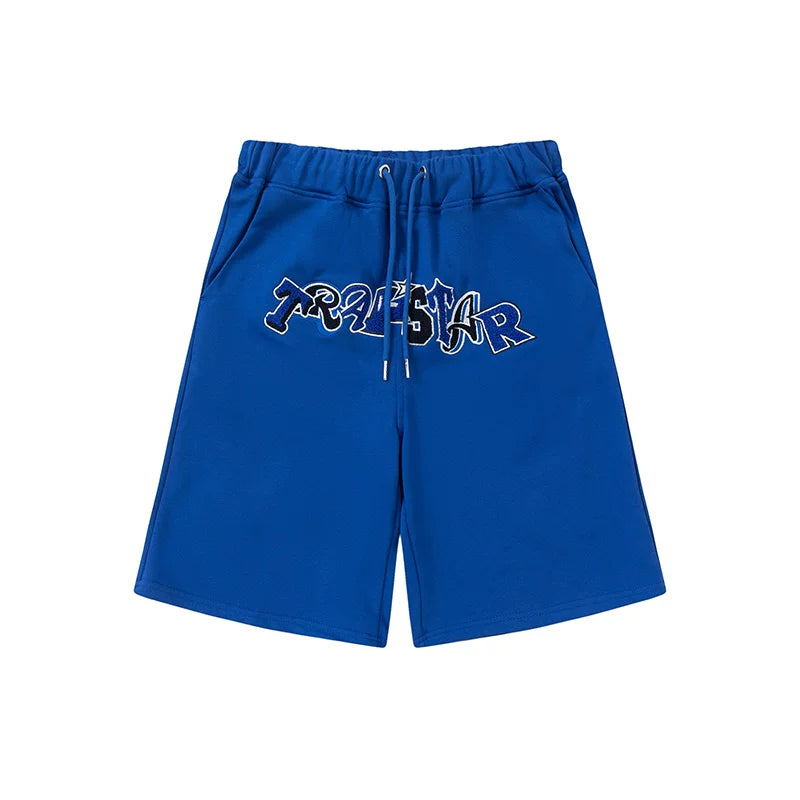 Trapstar Graffiti Logo Sweat Shorts - Royal Blue