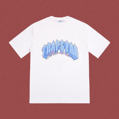Trapstar Blue Gradient Arch Logo Tee - White