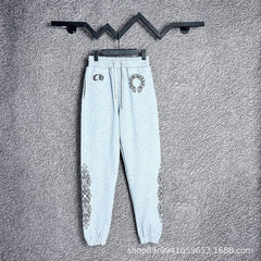 Chrome Hearts Horseshoe & Side-Pattern Lounge Pants (Light Grey)