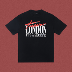 Trapstar London Secret Script & Block Logo Tee - Black/Red
