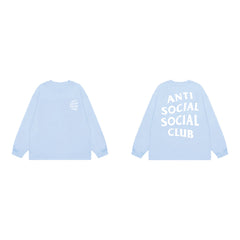 Anti Social Social Club Classic Long Sleeve T-Shirt - Light Blue/White