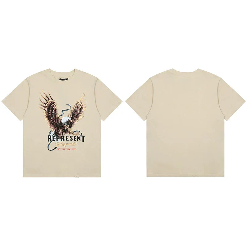 Represent "Racing" Eagle Graphic T-Shirt - Off-White