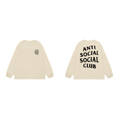 Anti Social Social Club Classic Long Sleeve T-Shirt - Cream/Black
