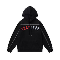 Trapstar Style Autumn/Winter Split-Color Arch Logo Hoodie - Black