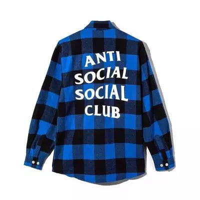 Anti Social Social Club Plaid Flannel Shirt - Blue/White