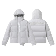 Trapstar Embossed Arch Logo Puffer Jacket - Light Grey