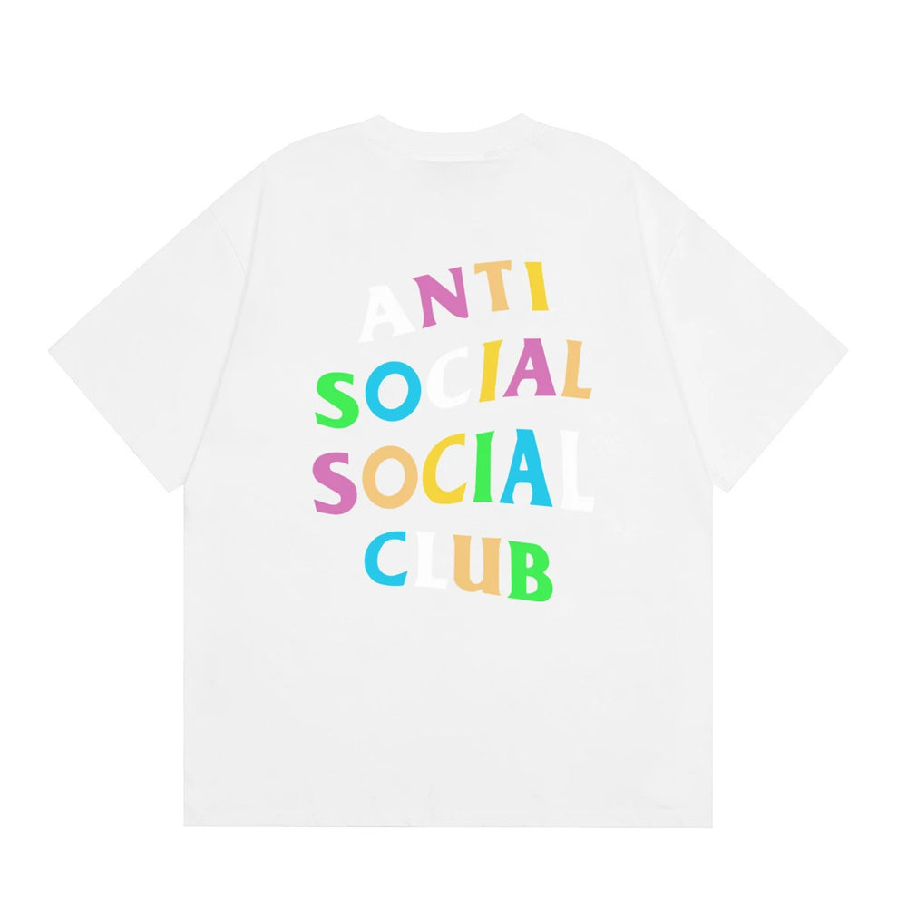 Anti Social Social Club Multi-Color Letters Logo T-Shirt - White