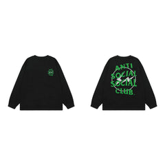 Anti Social Social Club Green Circle Logo Long Sleeve T-Shirt - Black