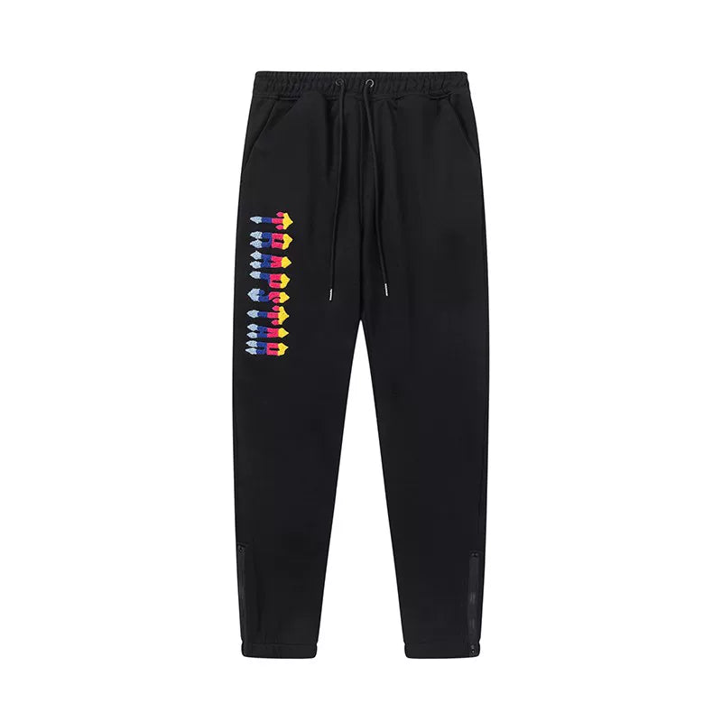 Trapstar Style Autumn/Winter Side-Leg Gradient Logo Sweatpants - Black