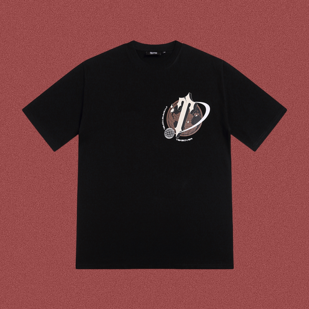 Trapstar Orbital Crest Small Logo Tee - Black