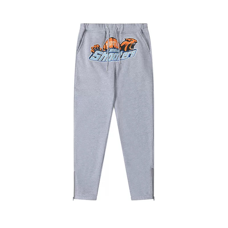 Trapstar Style Autumn/Winter Blue & Orange Shooters Sweatpants - Heather Grey