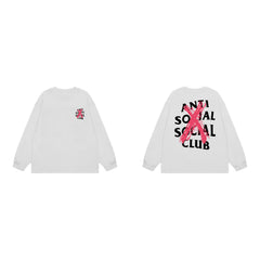 Anti Social Social Club X-Cross Red Logo Long Sleeve T-Shirt - White