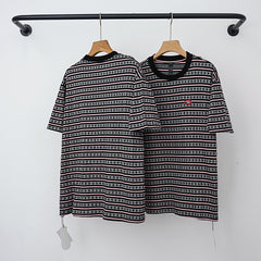Chrome Hearts Dark Monogram Striped Short Sleeve T-Shirt