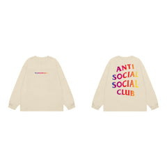 Anti Social Social Club Gradient Logo Long Sleeve T-Shirt - Cream