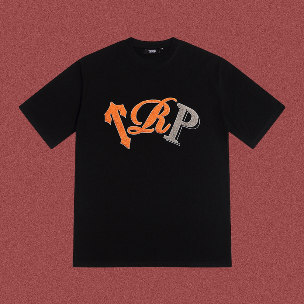 Trapstar "TRP" Patchwork Logo Tee - Black/Orange