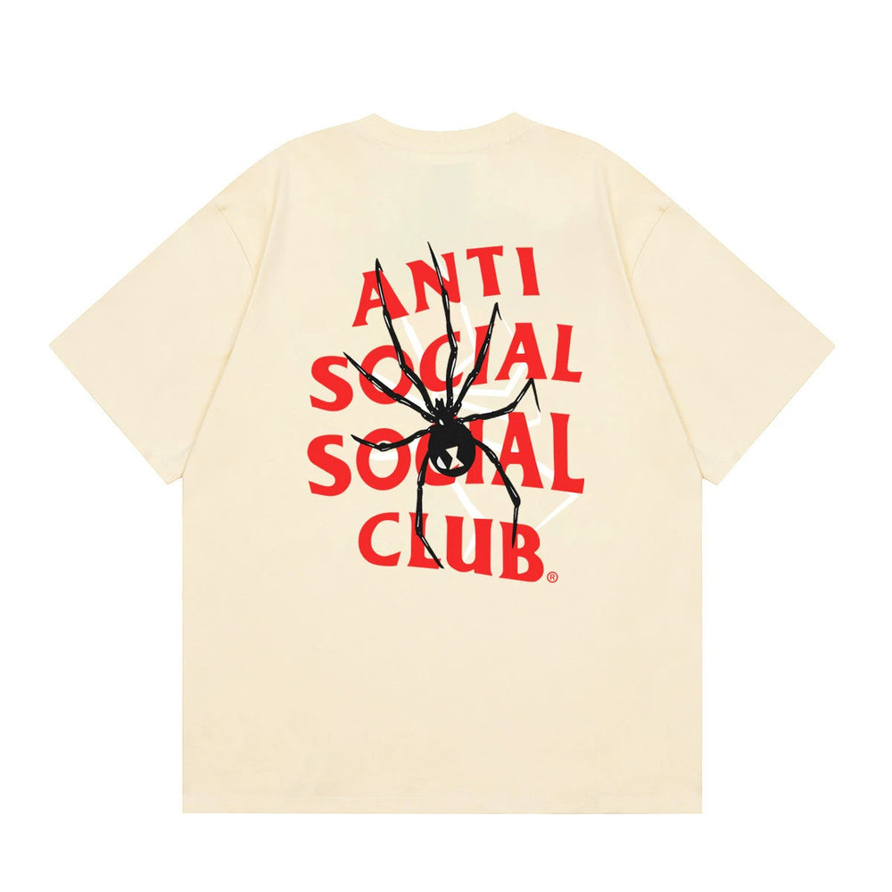 Anti Social Social Club Spider Red Logo T-Shirt - Cream