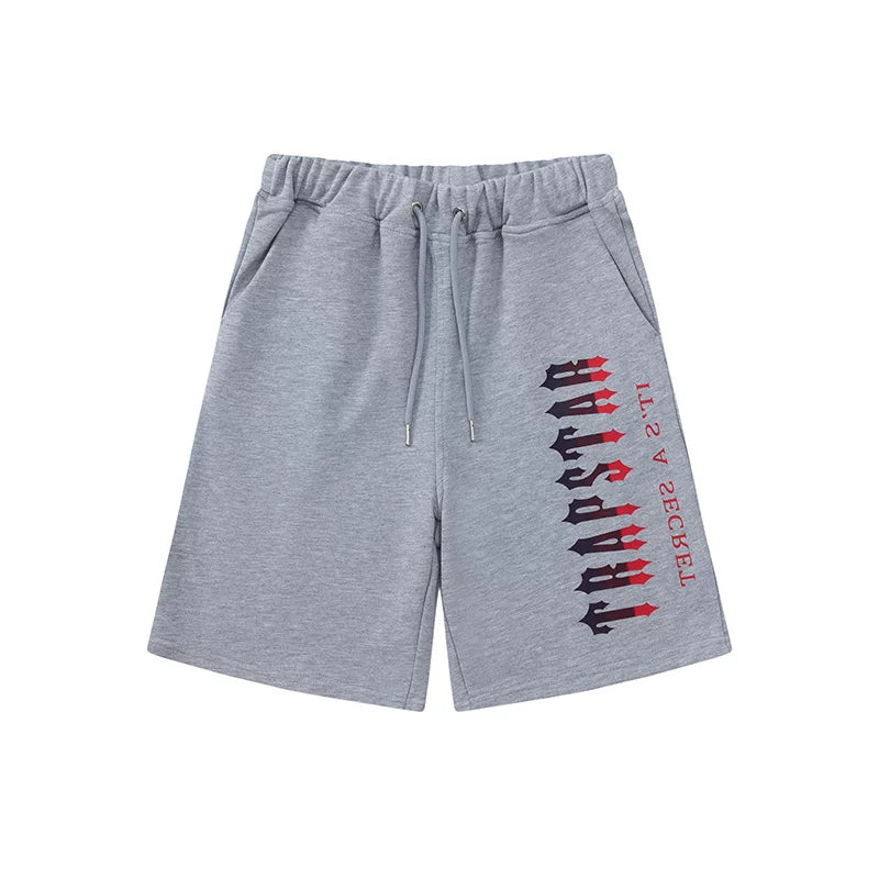 Trapstar It's A Secret Vertical Gradient Sweat Shorts - Grey/Red