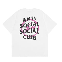 Anti Social Social Club Pink Circle Logo T-Shirt - White