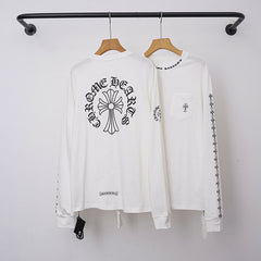 Chrome Hearts Circle Cross & Sleeve Emblem Long Sleeve (White)