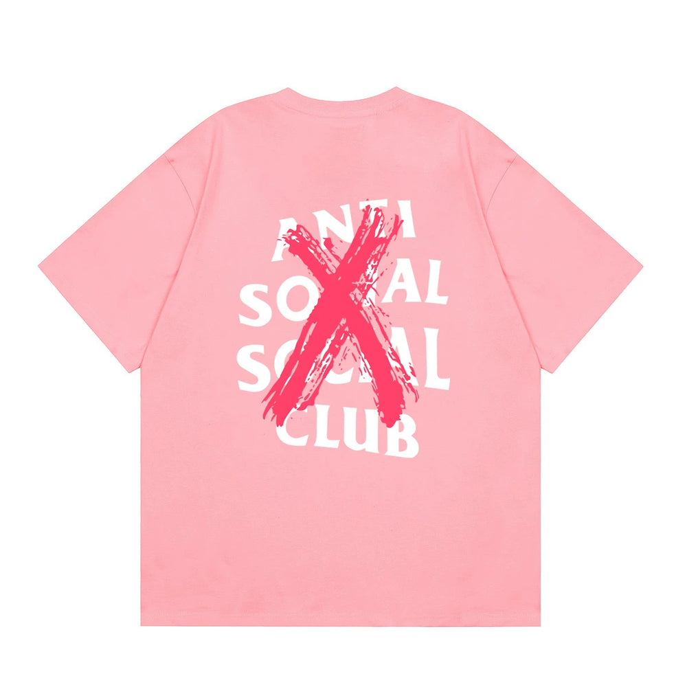 Anti Social Social Club Red X-Cross Logo T-Shirt - Pink