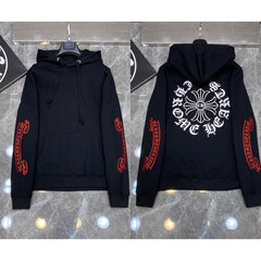 Chrome Hearts Red Scroll & Cross Hoodie (Black)