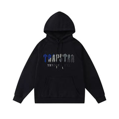 Trapstar Style Autumn/Winter Blue-Grey Gradient Hoodie - Black