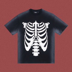 Trapstar Distressed Ribcage Graphic Tee - Black/White