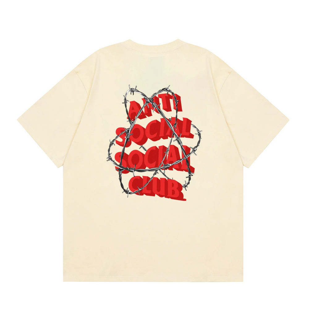 Anti Social Social Club Barbed Wire Logo T-Shirt - Cream