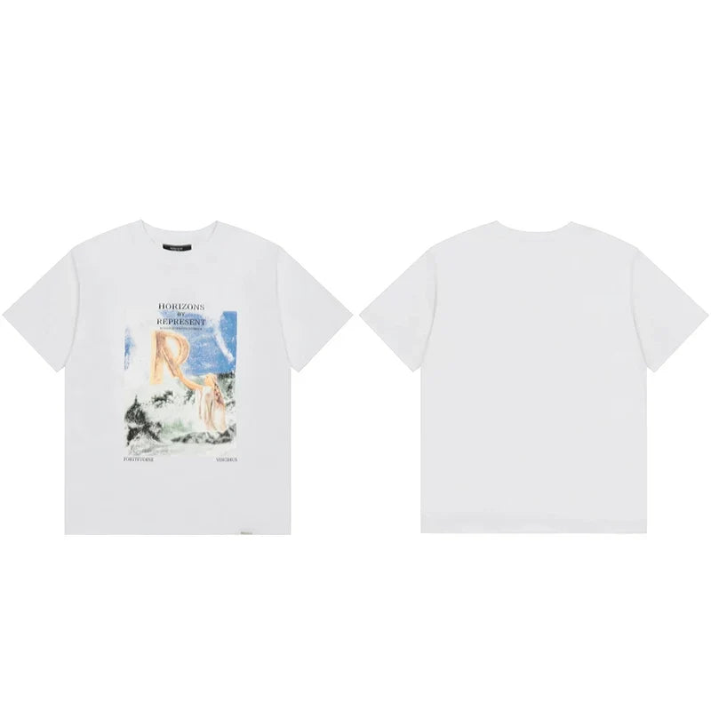 Represent Vintage Oil Painting Graphic T-Shirt - White