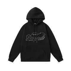 Trapstar Style Autumn/Winter Subtle Shooters Graphic Hoodie - Black