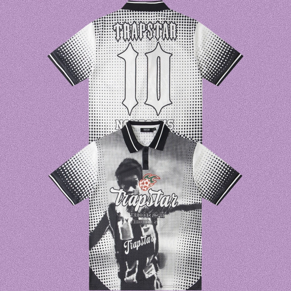 Trapstar Halftone Graphic Polo Jersey - Black/White