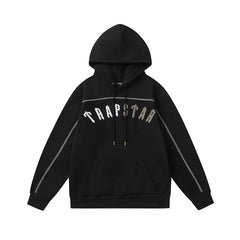 Trapstar Style Autumn/Winter Split-Color Arch Logo Hoodie - Black/Khaki