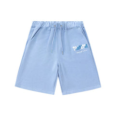 Trapstar Graffiti Logo Sweat Shorts - Peacock Blue