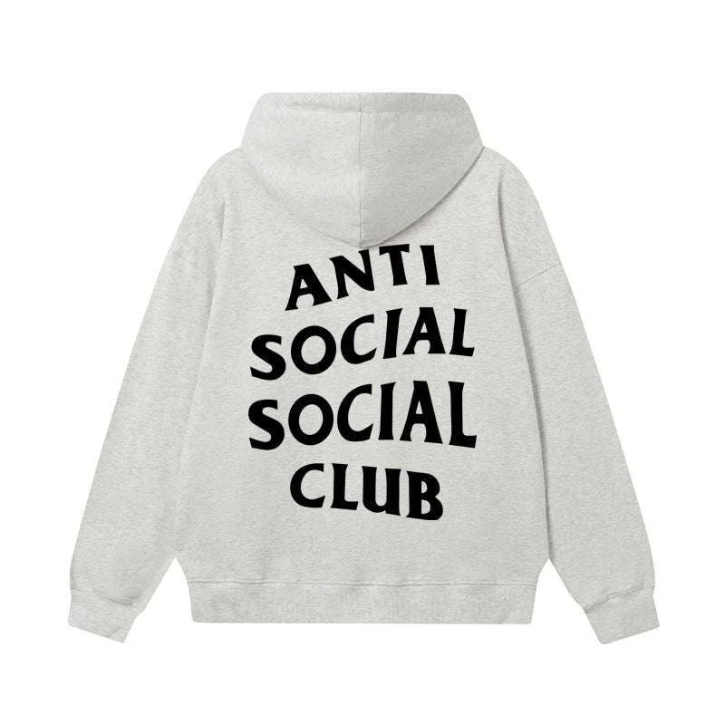 Anti Social Social Club Classic Logo Hoodie - Light Grey/Black