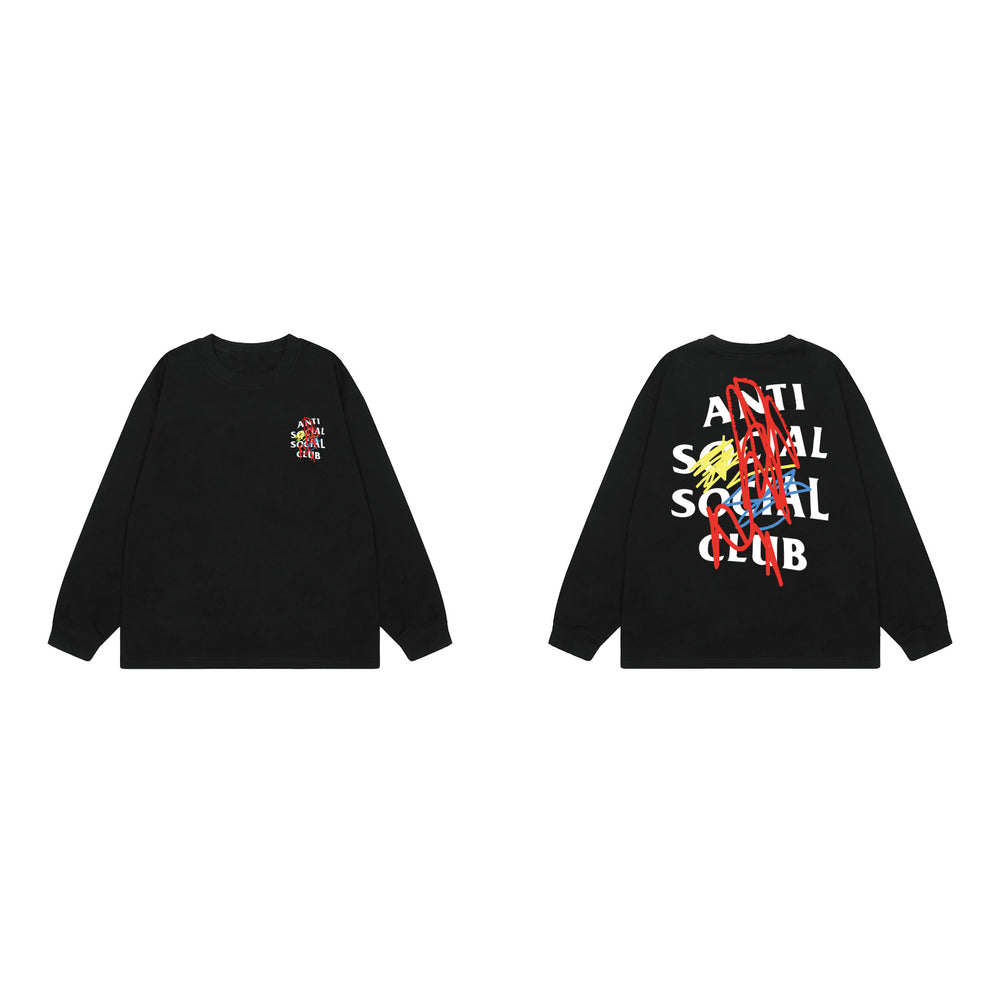 Anti Social Social Club Scribble Logo Long Sleeve T-Shirt - Black