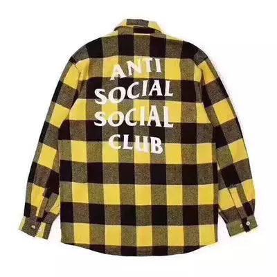 Anti Social Social Club Plaid Flannel Shirt - Yellow/Black