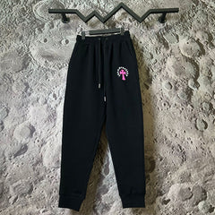 Chrome Hearts Pink Cross Applique Lounge Pants (Black)