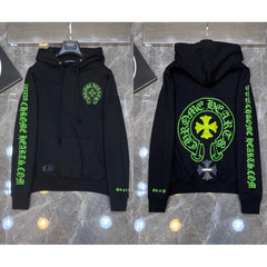 Chrome Hearts Neon Cross Horseshoe Zip-Up Hoodie (Black)