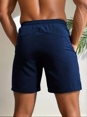 Men's Bottoms for Summer Gym Workout Running Cycling, Quick Drying Breathable Drawstring Waist Sports Shorts