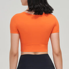 Nylon Gym Bra Top Women Yoga Sport Shirts Crop Top Tight Elastic Breathable Chest Pad Removable Women's Clothing 6 Colors