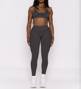 2PCS Pad Women Sport Sets Push Up Yoga Pants Hollow Back Gym Fitness Bra Workout Running Leggings, Seamless Sets