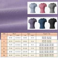 Aiithuug Short Sleeve Yoga Shirts Running Shirt Gym Workout Quick Dry Soft Tops Compress Sports T Shirt Simple Elastic Crop Top